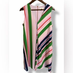 Ted Baker London Stripe Dress sleeveless Pink Kelly Green Navy (US size 4)